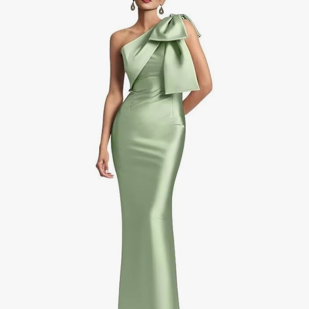 NWT One-Shoulder Bridesmaid Dress sz 0 - Sage